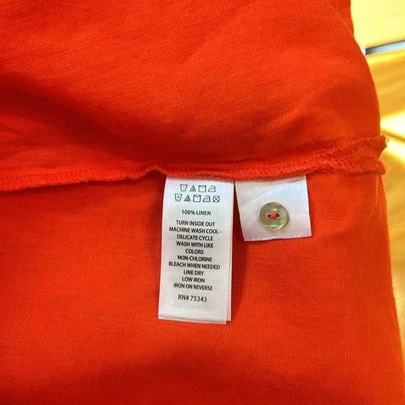 Sigrid Olsen 100% Linen Halter Sleeveless Summer Dress Size Small Orange - Picture 12 of 13